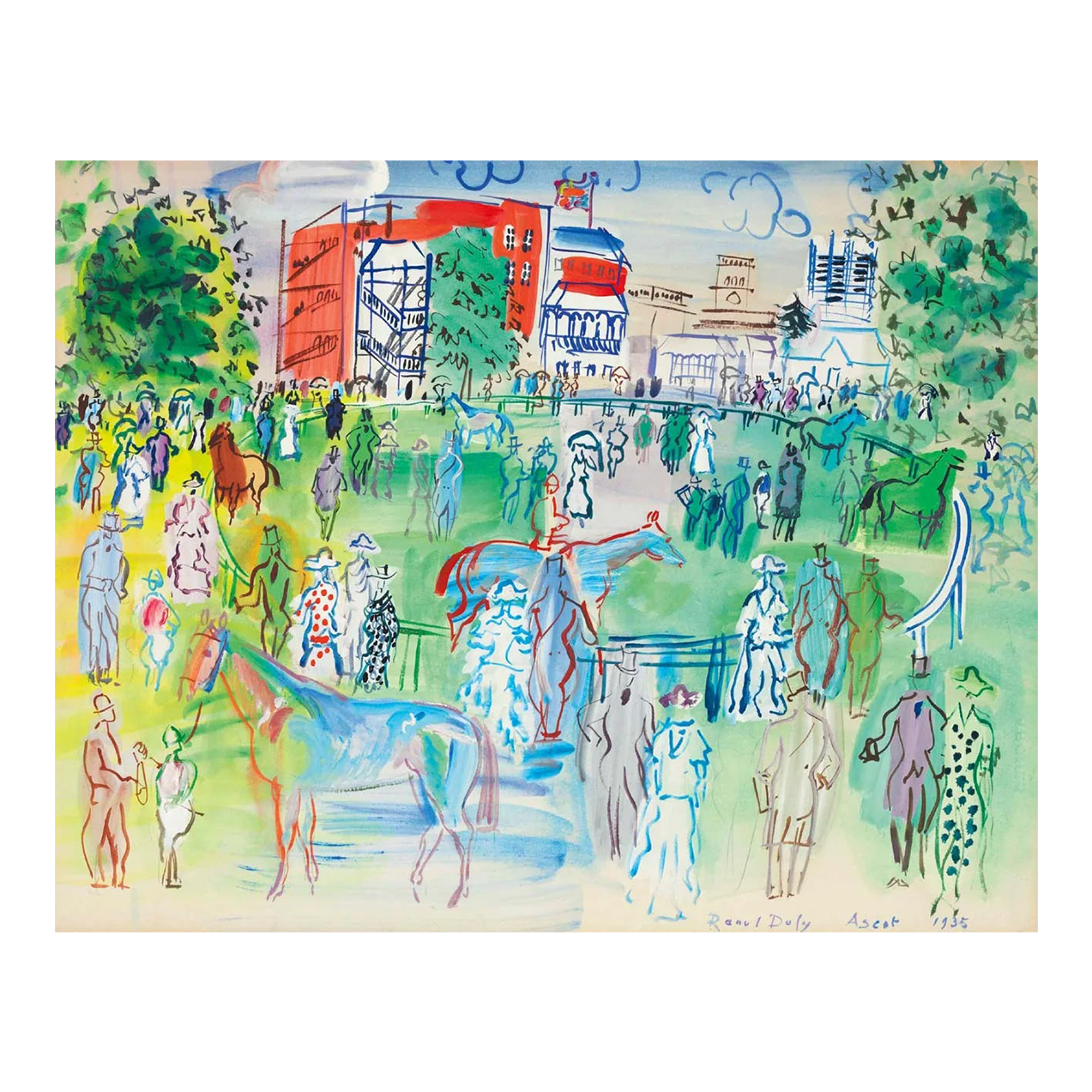 Raoul Dufy Paddock Et Turfistes a Ascot Giclee LTD Edition | Chairish