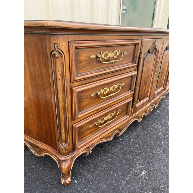 1980s Drexel Brittany Collection French Country Long Triple Dresser For Sale - Image 11 of 12