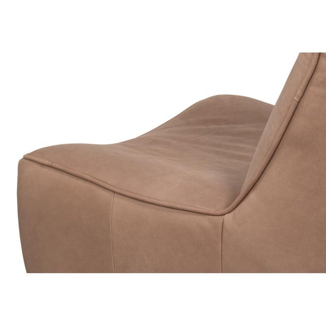 Leather Swivel Slipper Chair For Sale In Raleigh - Image 6 of 10