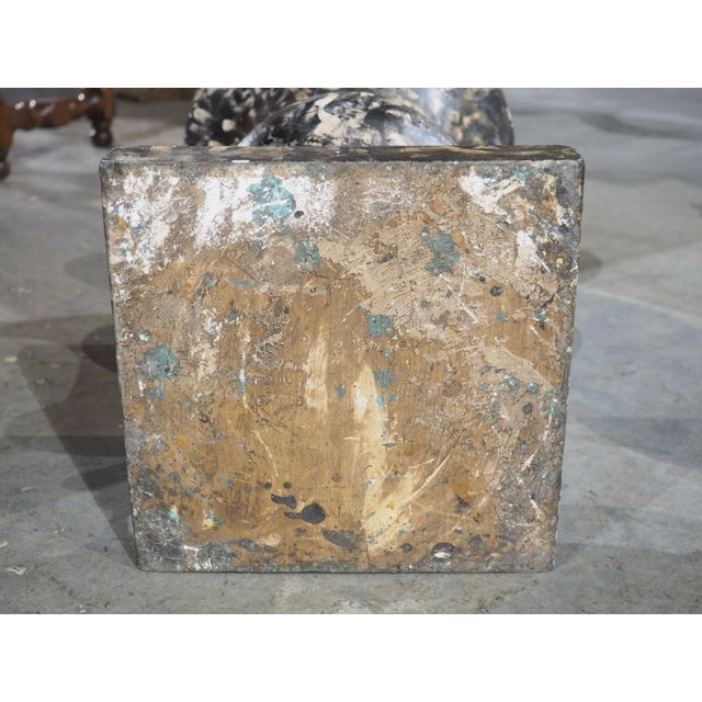 Pair of Decorative Faux Portoro Marble Wooden Campana Vases From Italy For Sale In Dallas - Image 6 of 18