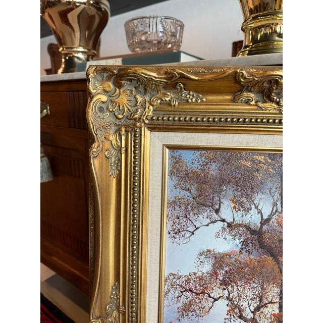 Realism Vintage 1960s Framed, Signed Oil on Canvas Landscape Painting For Sale - Image 3 of 11