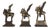 18th Century Bronze Statues of Knights, West India, Set of 3 For Sale