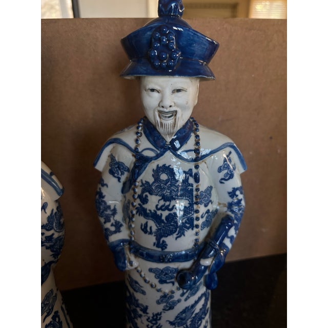 2000 - 2009 Vintage Chinese Porcelain Qing Dynasty Emperors Statues For Sale - Image 5 of 6
