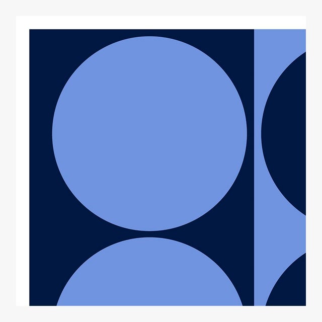 Dynamic Pair French and Navy Blue Fine Art Print 32" X 45" by Liz Roache For Sale - Image 4 of 6