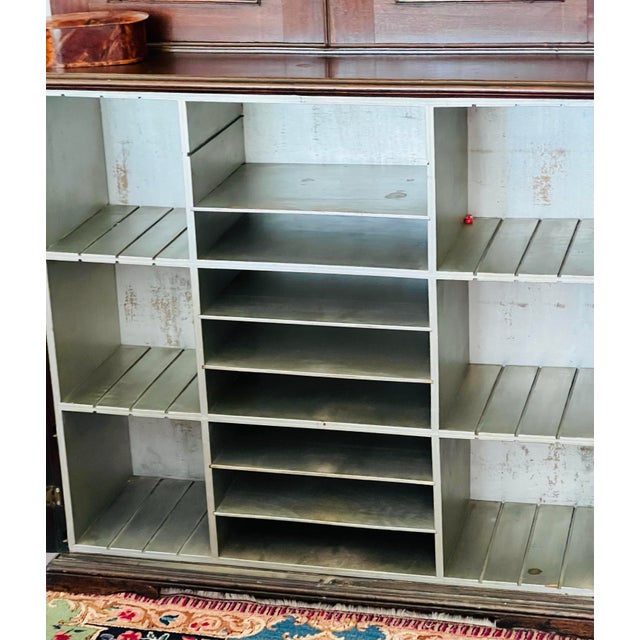 Antique Mahogony 13 Glass Pane Stepback Display Cupboard For Sale - Image 11 of 12