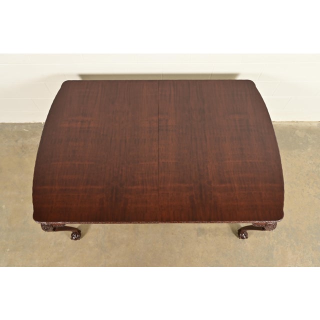 Romweber Chippendale Mahogany Extension Dining Table, Newly Refinished For Sale - Image 9 of 15