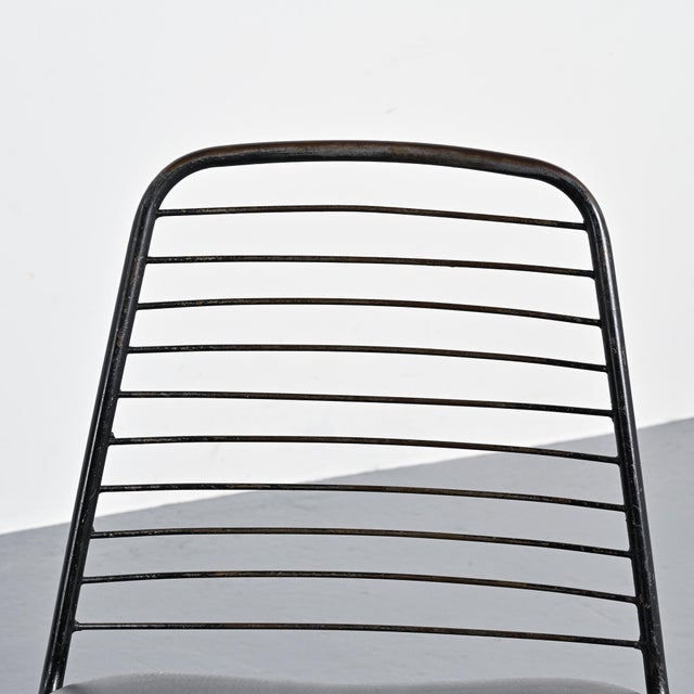 Modernist Wire Chairs attributed to Jean-Louis Bonnant, 1955, Set of 4 For Sale - Image 10 of 13