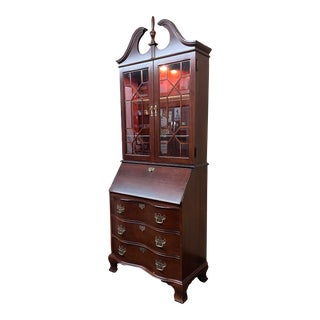 Jasper Cabinet Company Mahogany Chippendale Secretary For Sale