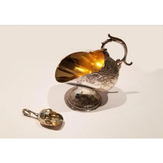 "Georgian" Silver Plate Punch Bowl Ladle and Sugar Scuttle For Sale - Image 6 of 11