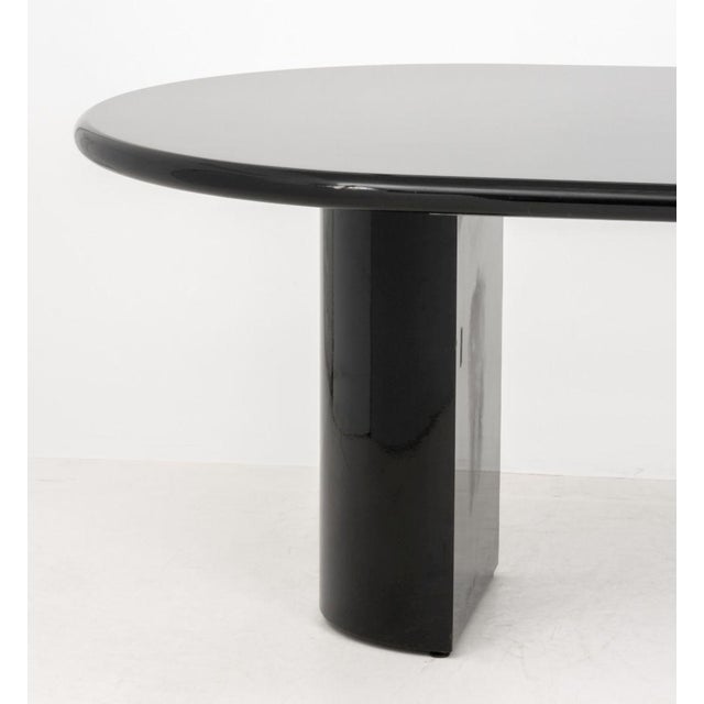Postmodern Intrex Postmodern Black Lacquered Dining Table For Sale - Image 3 of 14