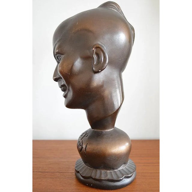 Mid-Century Ceramic Head, 1950s For Sale - Image 4 of 12