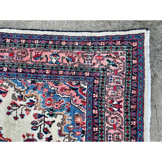 Textile Vintage Hand-Knotted Persian Room Size Wool Rug For Sale - Image 7 of 12