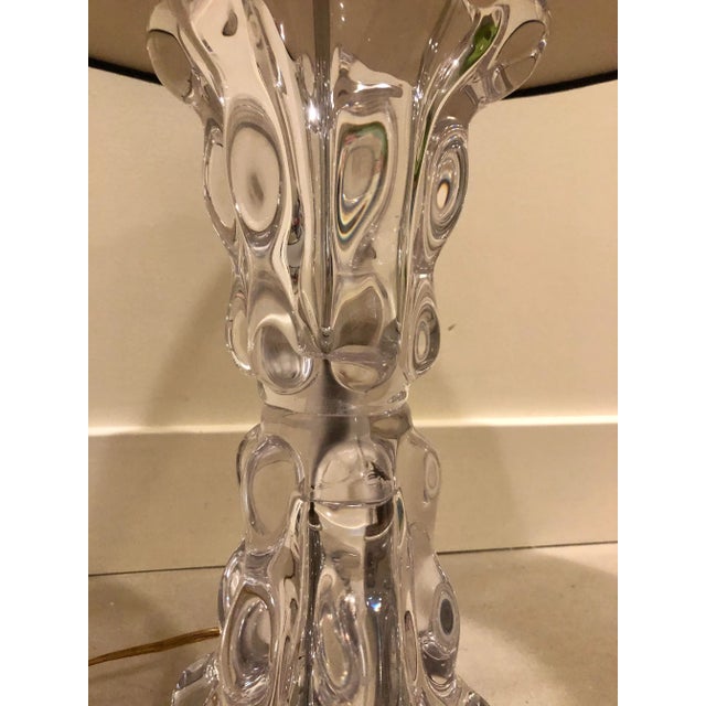 Modern Early 20th Century Sculptural Lead Crystal Lamp For Sale - Image 3 of 6