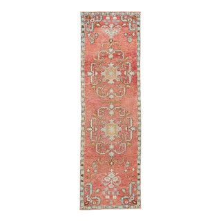 Vintage Red Turkish Oushak Rug Runner - 03'07 X 11'05 For Sale