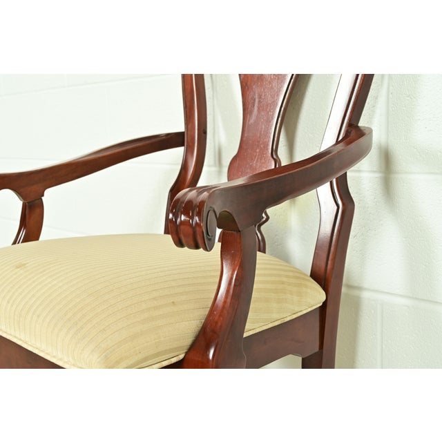 Brown Thomasville Chippendale Carved Cherry Wood Armchairs, Pair For Sale - Image 8 of 14