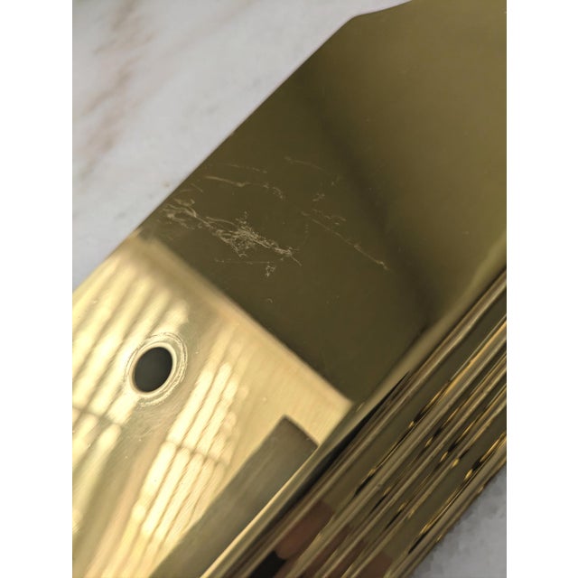 Metal Vintage Polished Brass Electric Candlestick Wall Sconces, a Pair For Sale - Image 7 of 7
