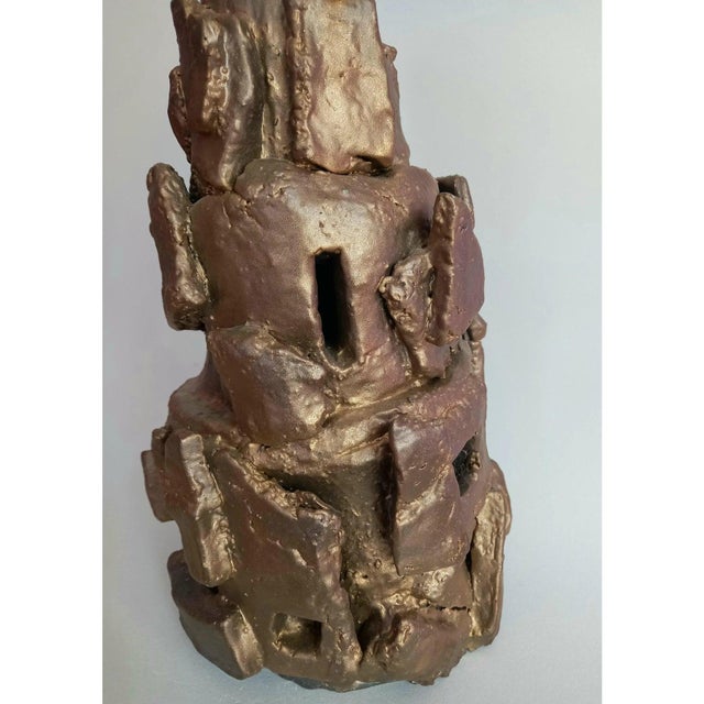 15" Sculptural Ceramic Vase For Sale - Image 9 of 10