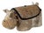 Vintage Velvet & Leather Bulldog Footstool Ottoman For Sale