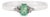 Petite Emerald Ring With Diamond Accents in 925 Sterling Silver - Size 7 For Sale