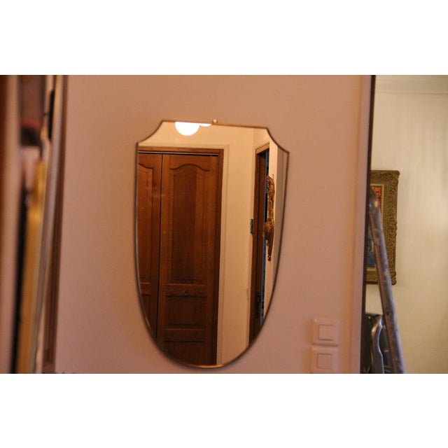Brass Wall Mirror in the style of Gio Ponti, 1950s For Sale - Image 12 of 18