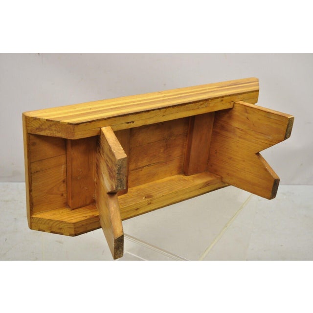 Mid 20th Century Vintage Folk Art Marquetry Inlay Footstool Ottoman ...