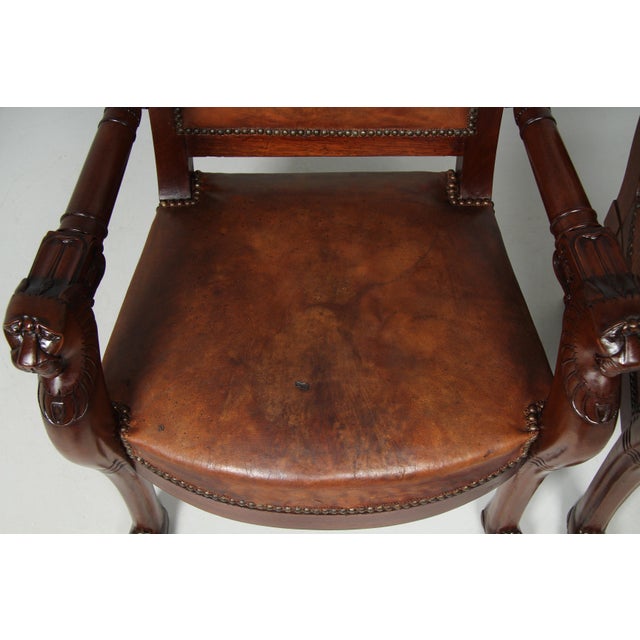 Wood Empire Armchairs, 19th Century, Set of 2 For Sale - Image 7 of 16