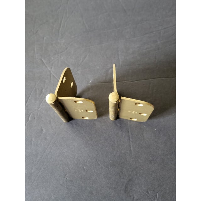 Solid Brass Lawrence u.s.a. Door Hinges Set For Sale - Image 4 of 8