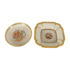 Vintage Danish Porcelain Crackle Bowls by Dahl Jensen, 1930s, Set of 2