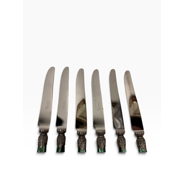 Metal Vintage Jean Couzon "Galaxy-Green" Flatware Set - 29 Pieces For Sale - Image 7 of 9