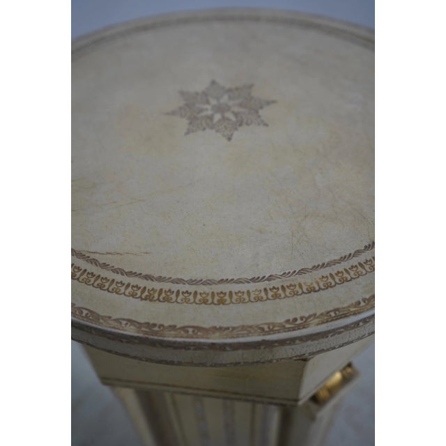 Maitland Smith Leather Wrapped French Empire Pedestal For Sale - Image 9 of 12