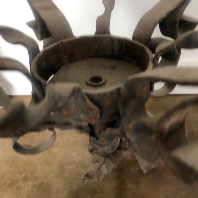 Charcoal 1980s Wrought Iron Candle Sconce in Rustic Finish For Sale - Image 8 of 12