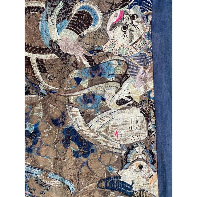 Antique Distressed Chinese Embroidery For Sale - Image 3 of 15