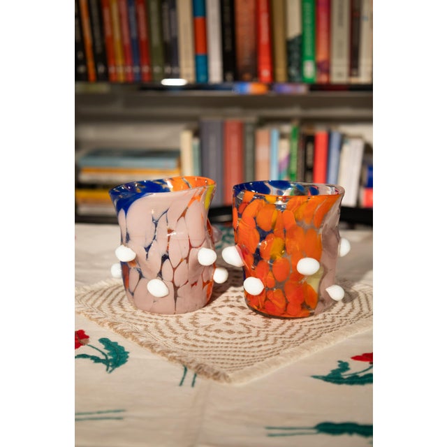 Orange Contemporary Surrealist Murano Glass - Set of 4 For Sale - Image 8 of 12