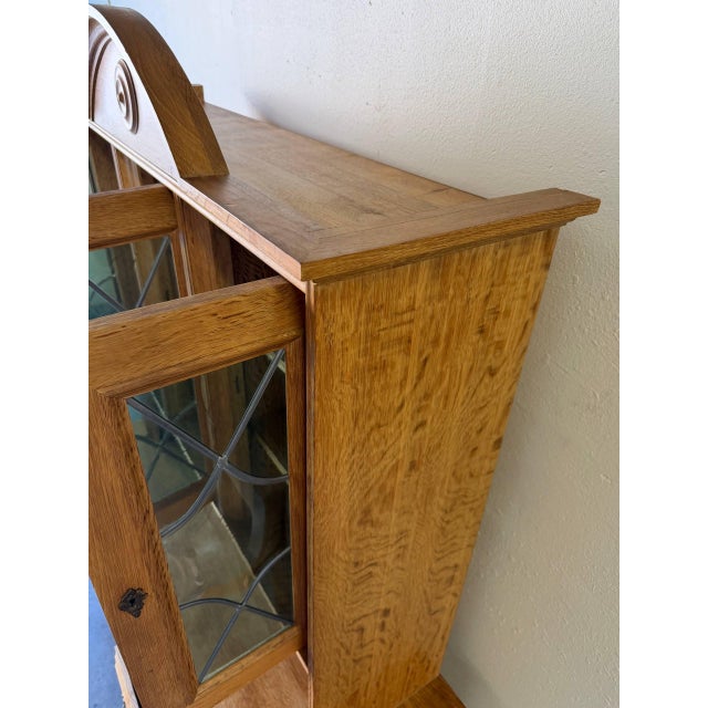 Vintage Danish Oak Hutch / Display Cabinet – Mid Century Scandinavian Buffet For Sale - Image 9 of 10