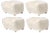 Off White Natural Oak Sheepskin the Tired Man Footstools by Lassen, Set of 4 For Sale