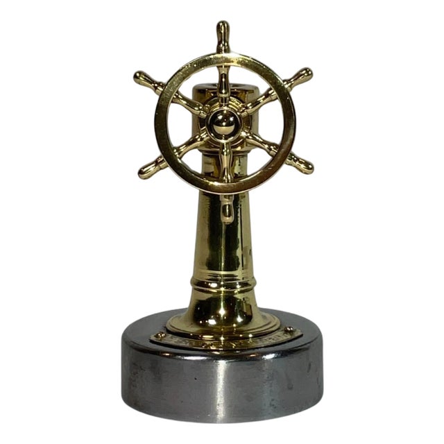 Solid Brass Antique Ship Wheel Cigar Cutter For Sale