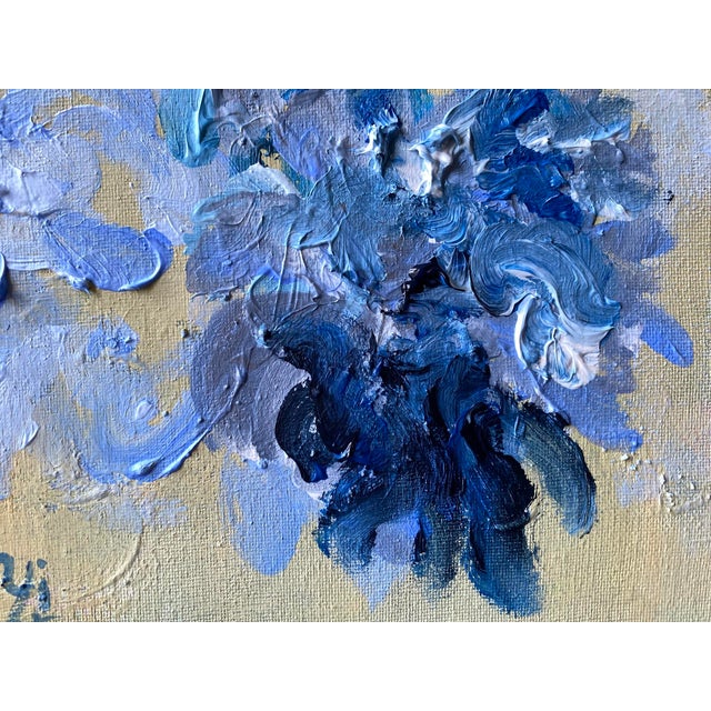 Original-Jardin d'Hiver-Cloud Dahlias in Blue-Shizico Yi-British Awarded Artist-Impasto on Canvas For Sale - Image 17 of 17