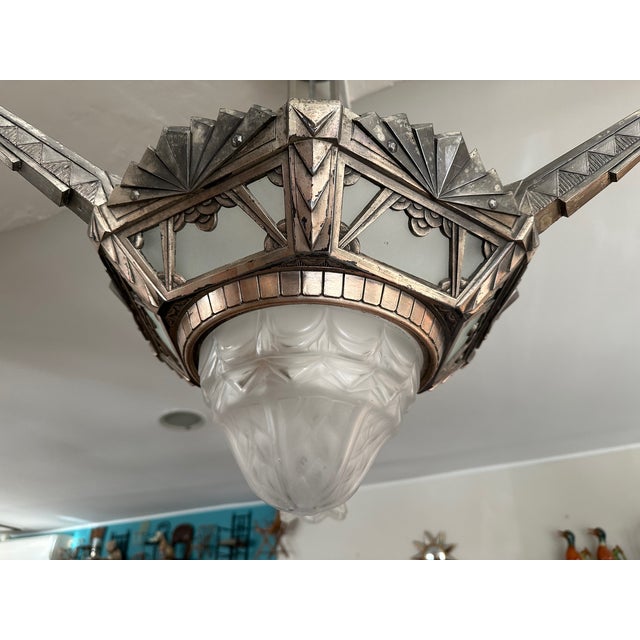 Art Deco Chandelier, 1930 For Sale - Image 11 of 14