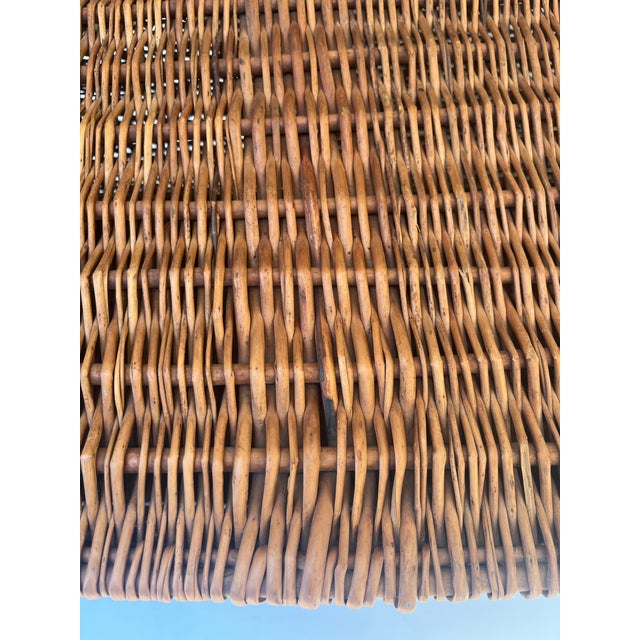 Antique English Wicker Storage Trunk Chest With Hinged Lid | Early 20th Century For Sale - Image 16 of 18