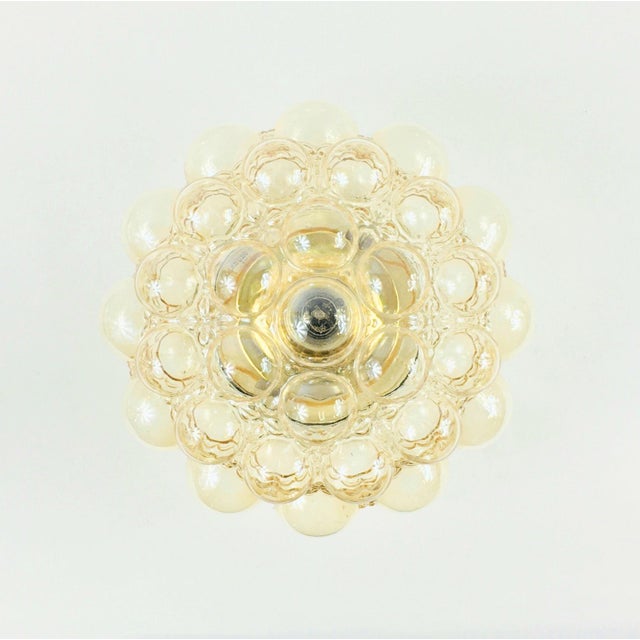 Mid-Century Modern Mid-Century Modern Amber Bubble Glass Flush Mount by Helena Tynell for Limburg, Germany, 1960s For Sale - Image 3 of 12