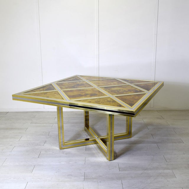 Gold Gilt and Nickel-Plated Brass Table from Metalarte, 1970s For Sale - Image 8 of 10
