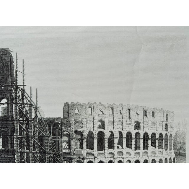 1980s Vintage Architectural Framed Print Engraving Rome Colosseum Italy G Balzar For Sale In San Diego - Image 6 of 10