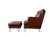 This striking High Back Lounge Chair and Ottoman, upholstered in premium Chocolate colored leather, is designed by Pierre...