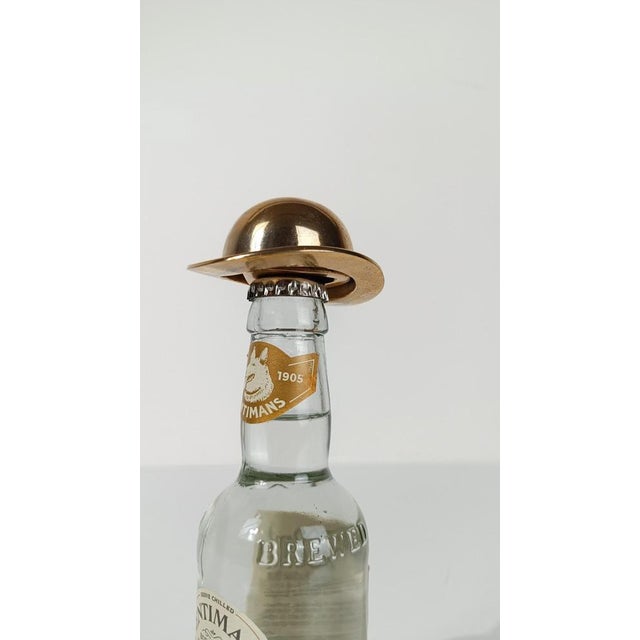 Vintage Hat Bottle Opener in Heavy Gilded Brass, 1970s For Sale - Image 3 of 17