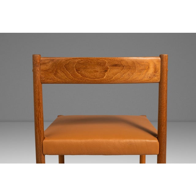 Set of Four (4) Restored Mid-Century Danish Modern Dining Chairs in Teak & Leather Attributed to Poul M. Volther for Frem Røjle, Demark, C. 1960's For Sale - Image 10 of 18