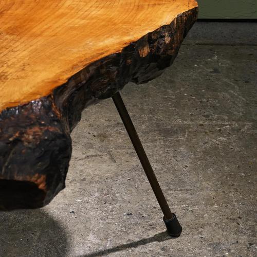 Wood Tripod Wooden Coffee Table in the manner of Carl Aubock, Austria For Sale - Image 7 of 12