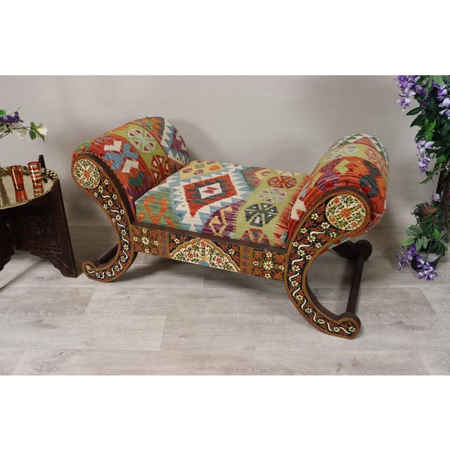 Vintage Chaise Lounge with Kilim Cover, 1990s For Sale - Image 12 of 16
