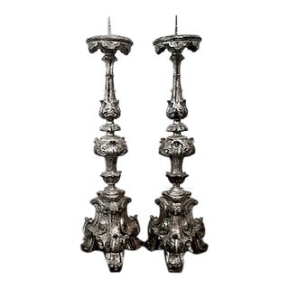 Early 18th Century Pricket Candlesticks Madame Et Monsieur- a Pair For Sale