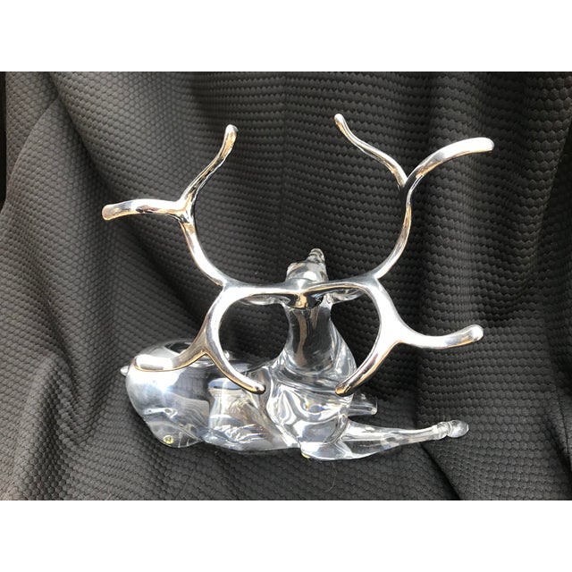 Silver Vintage Lucite and Silver Deer Family Sculptures - Set of 4 For Sale - Image 8 of 9