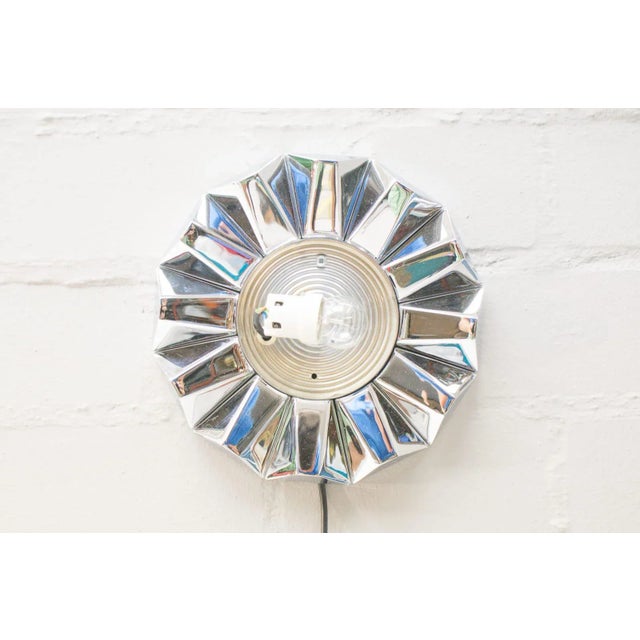 Chrome & 3D Glass Flush Mount or Wall Sconce, 1960s For Sale - Image 6 of 11